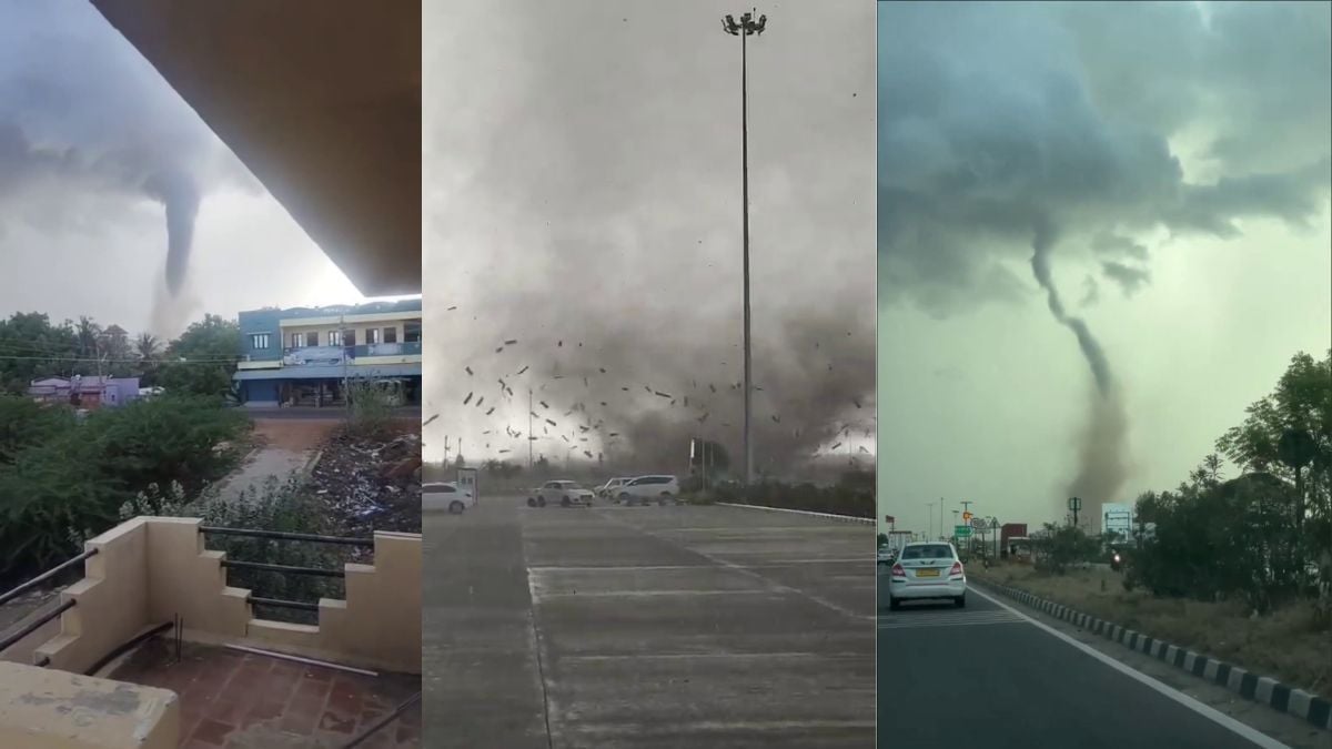 Rare funnel cloud spotted during thunderstorm in southern India