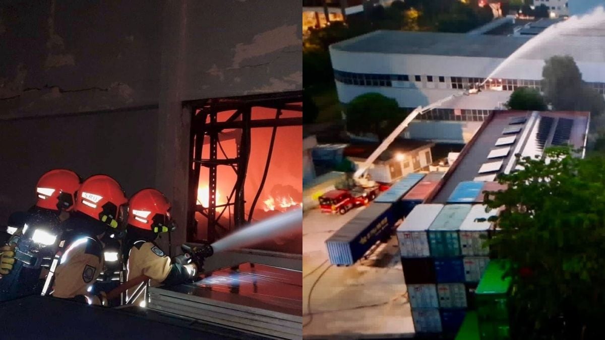 SCDF deploys 80 firefighters to tackle large warehouse fire involving chemicals in Tuas
