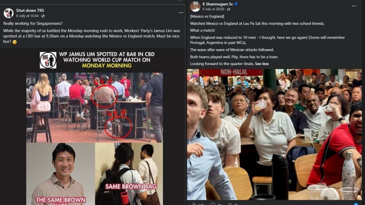 Pro-PAP fanpage mocked after singling out Jamus Lim over World Cup viewing as netizens cite Shanmugam did the same