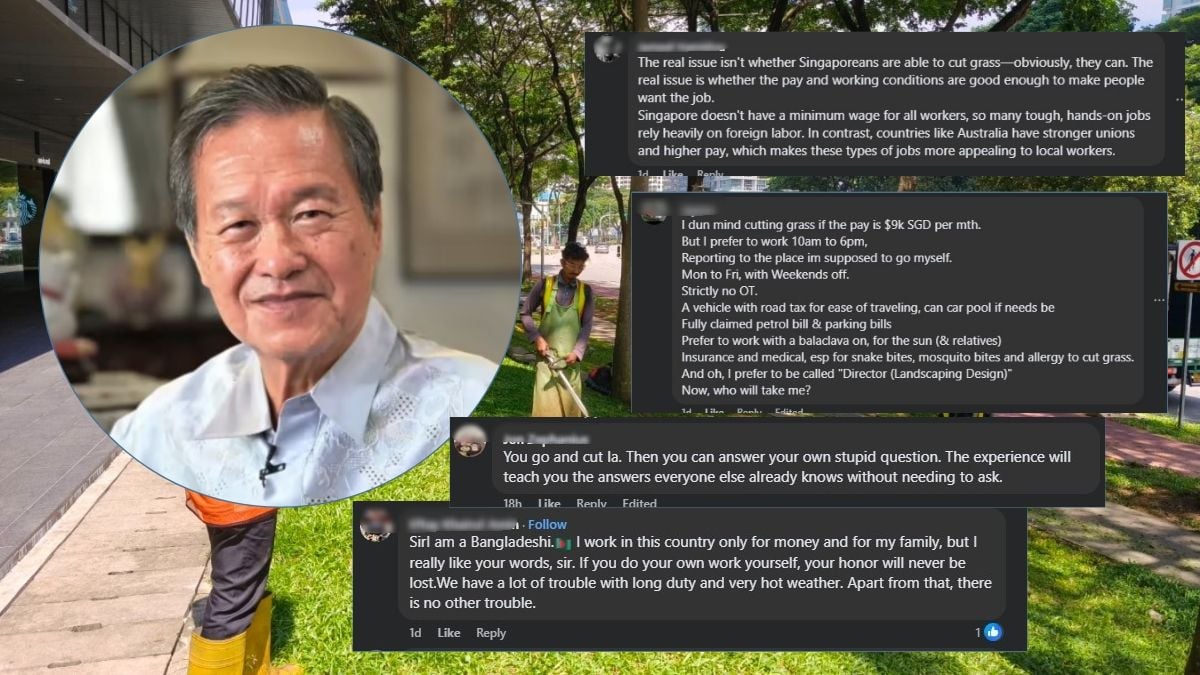 Tan Kin Lian's grass-cutting question sparks fierce online debate over wages and dignity