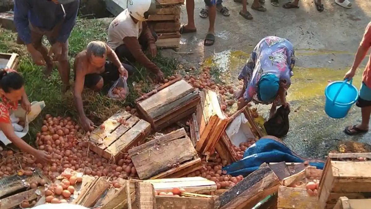 Viral egg truck crash prompts appeal for residents to return cargo