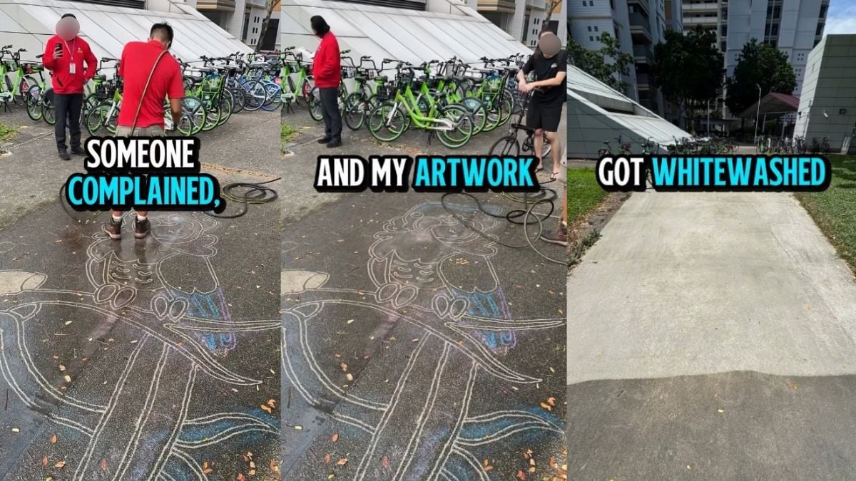 Power-washing artist’s Mountbatten heart artwork removed after complaint; MP says SMRT staff cleaned it off